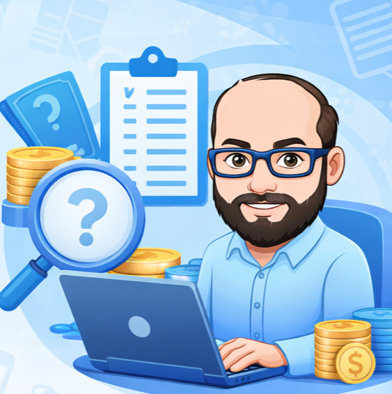 Illustration of a bookkeeper working on a laptop